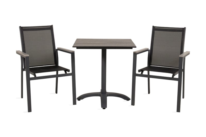 Colorado Caféset 70 cm + 2 Parma Karmstolar - Svart - Utemöbler - Utegrupp - Caféset