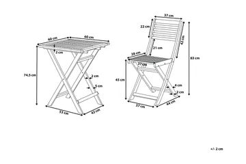 Fiji Balkongset 60 cm - Gul - Utemöbler - Utegrupp - Caféset