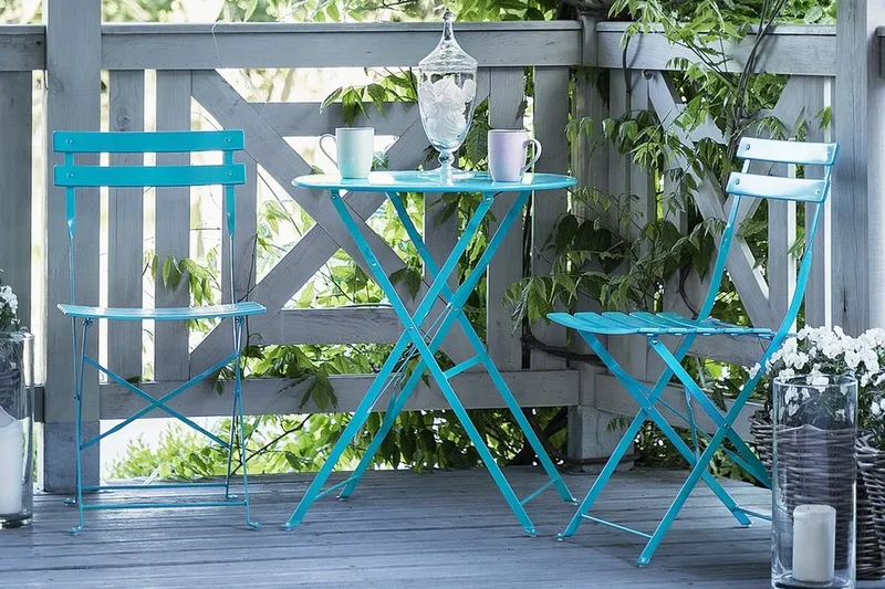 Fiori Balkongset 52 cm - Blå - Utemöbler - Utegrupp - Caféset