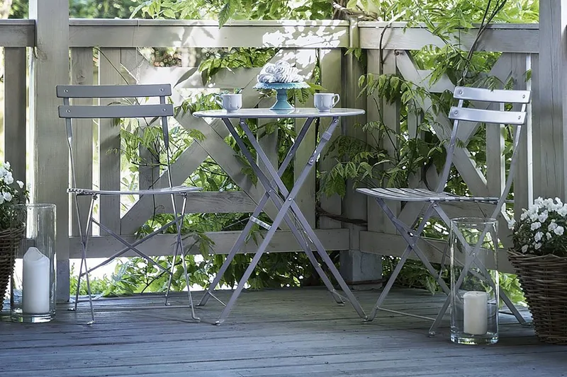 Fiori Balkongset 52 cm - Grå - Utemöbler - Utegrupp - Caféset