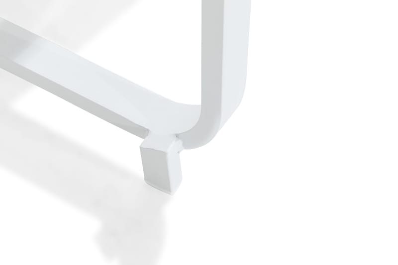 Flippy Cafégrupp 90 Rund + 4 Las Vegas Karmstol - Vit/Teak - Utemöbler - Balkong - Balkongmöbler - Balkonggrupper