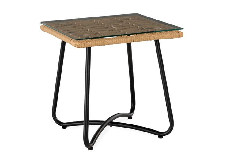 HAPP Cafébord 45 cm Natur + 2 Korgstolar - Caféset - Balkonggrupper