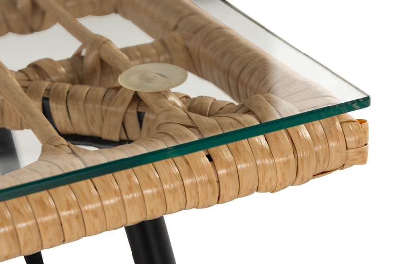 HAPP Cafébord 45 cm Natur + 2 Korgstolar - Balkonggrupper - Caféset