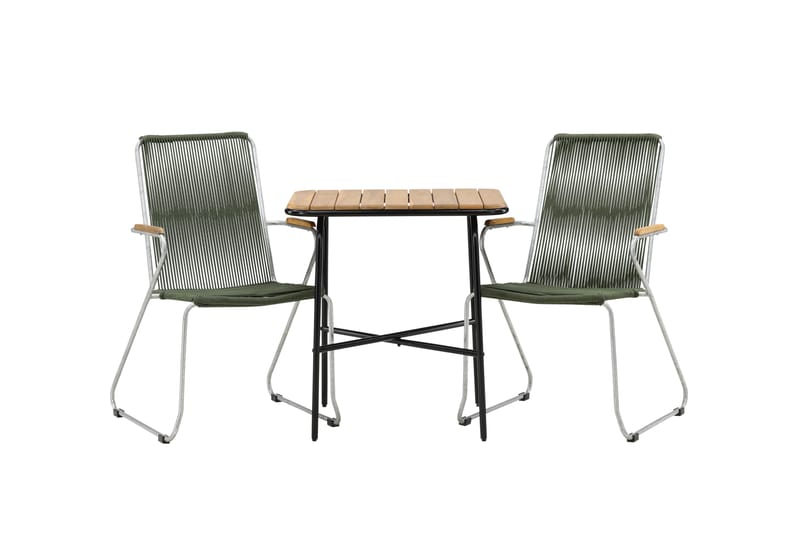 HOLMBECK Caféset 70 cm + 2 st Bois Karmstolar Grön/Brun - Caféset - Balkonggrupper