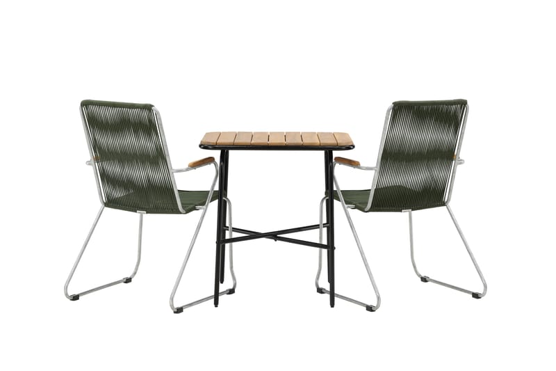 HOLMBECK Caféset 70 cm + 2 st Bois Karmstolar Grön/Brun - Caféset - Balkonggrupper