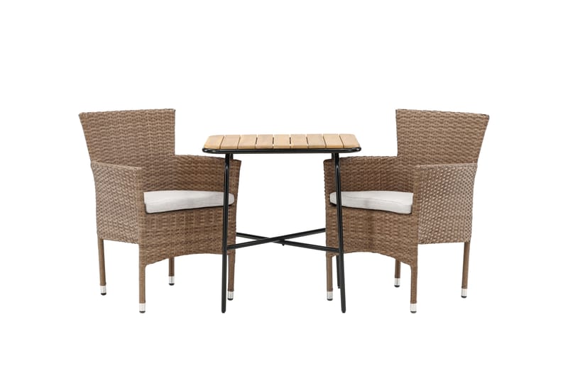 Holmbeck Caféset 70 cm + 2 st Malina Karmstolar - Brun - Utemöbler - Utegrupp - Caféset