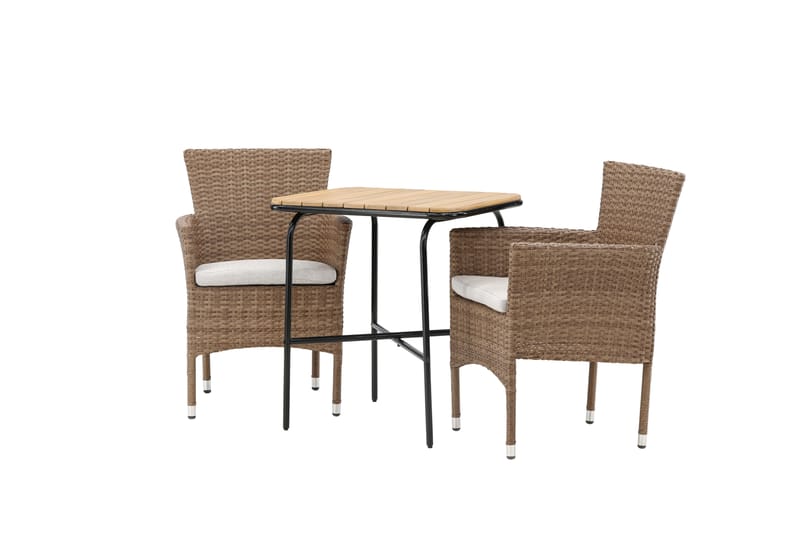Holmbeck Caféset 70 cm + 2 st Malina Karmstolar - Brun - Utemöbler - Utegrupp - Caféset
