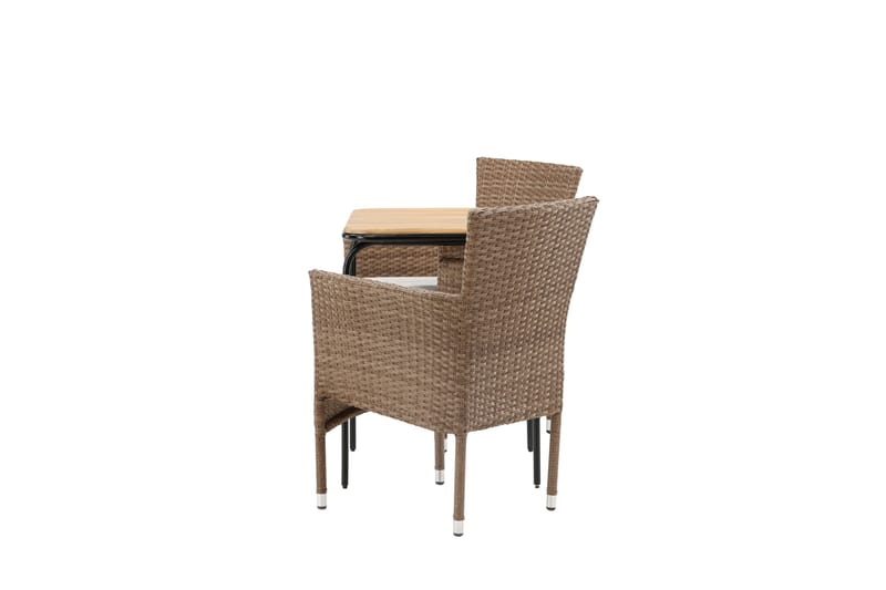 Holmbeck Caféset 70 cm + 2 st Malina Karmstolar - Brun - Utemöbler - Utegrupp - Caféset