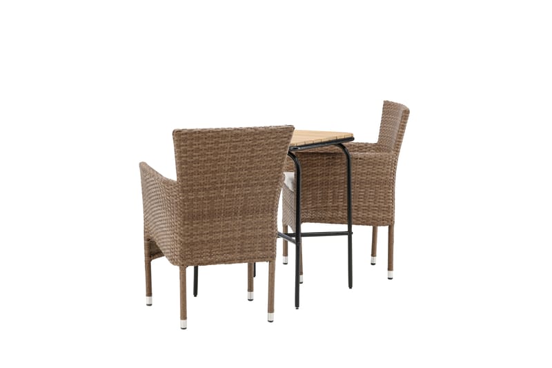 Holmbeck Caféset 70 cm + 2 st Malina Karmstolar - Brun - Utemöbler - Utegrupp - Caféset