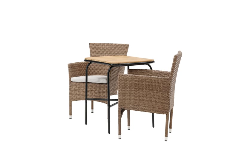 Holmbeck Caféset 70 cm + 2 st Malina Karmstolar - Brun - Utemöbler - Balkong - Balkongmöbler - Balkonggrupper