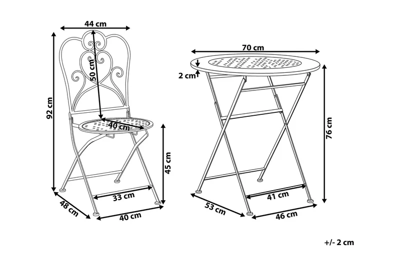 Hubscher Balkongset - Beige - Utemöbler - Utegrupp - Caféset