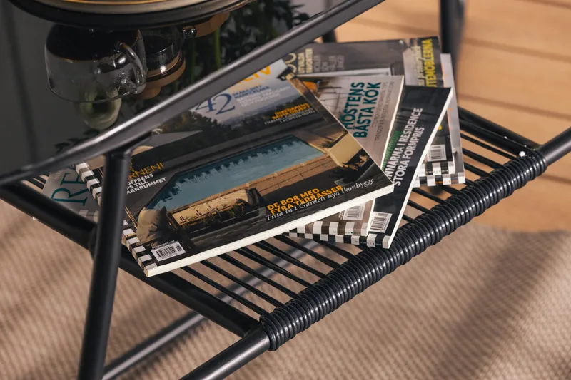 Lamborg Caféset 120 cm Oval + 2 Utestolar - Glas/Svart - Utemöbler - Utegrupp - Caféset