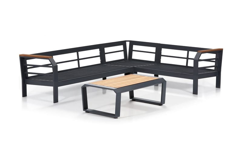 Lassento HörnLoungegrupp Utomhus 4-sits - Grå/Gul/Svart - Utemöbler - Utegrupp - Loungegrupp