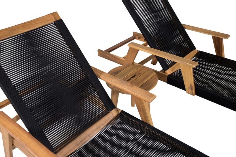 Little John Solsäng med Chania Bord Brun/Svart - Brun/Svart - Utemöbler - Balkong - Balkongmöbler - Balkonggrupper