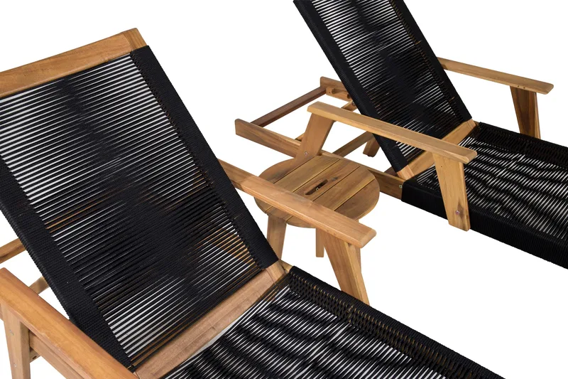 Little John Solsäng med Chania Bord Brun/Svart - Brun/Svart - Utemöbler - Balkong - Balkongmöbler - Balkonggrupper