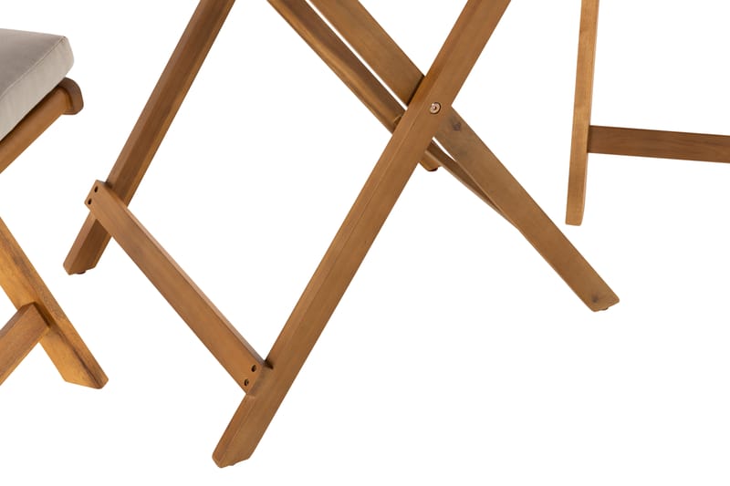 MANALI Cafébord 60 cm Runt Akacia + 2 Stolar - Balkonggrupper - Caféset