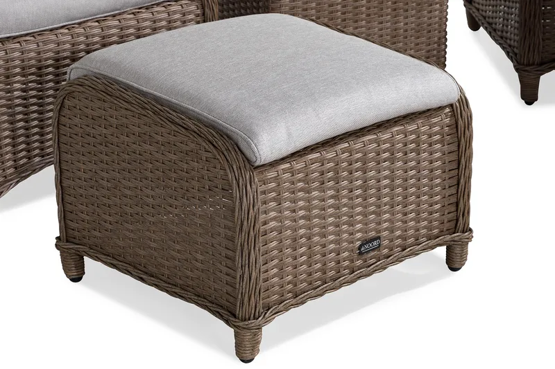 Marcus Caféset med 2 Reclinerfåtöljer Utomhus m Dyna - Natur - Utemöbler - Utegrupp - Caféset