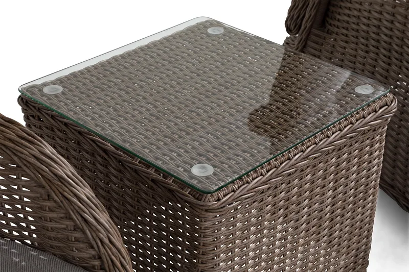 Marcus Caféset med 2 Reclinerfåtöljer Utomhus m Dyna - Natur - Utemöbler - Utegrupp - Caféset