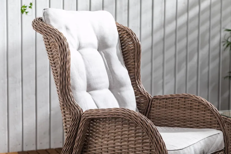 Marcus Caféset med 2 Reclinerfåtöljer Utomhus m Dyna - Natur - Utemöbler - Utegrupp - Caféset