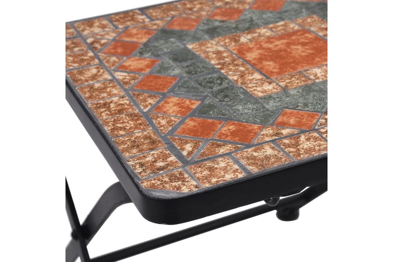 Mosaikbord 3 st keramik orange/grå - Orange - Caféset - Balkonggrupper
