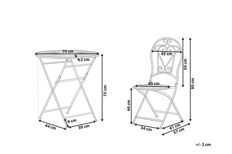 Piossasco Caféset - Grön - Utemöbler - Utegrupp - Caféset