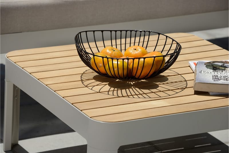 Portals Loungegrupp 2-sits - Teak/Vit - Utemöbler - Balkong - Balkongmöbler - Balkonggrupper