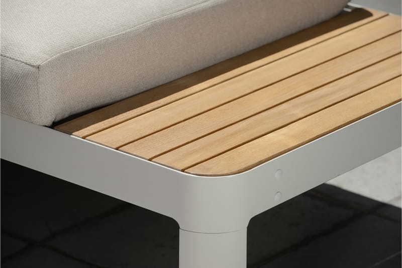 PORTALS Loungegrupp 2-sits Vit/Teak - Utemöbler - Utegrupp - Caféset
