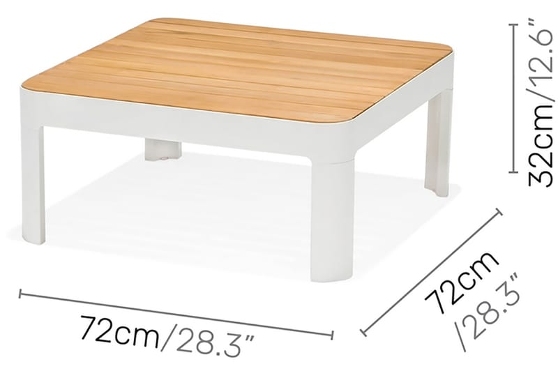 PORTALS Loungegrupp 4-sits Vit/Teak - Utemöbler - Utegrupp - Caféset