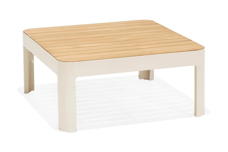 PORTALS Loungegrupp 4-sits Vit/Teak - Utemöbler - Utegrupp - Caféset
