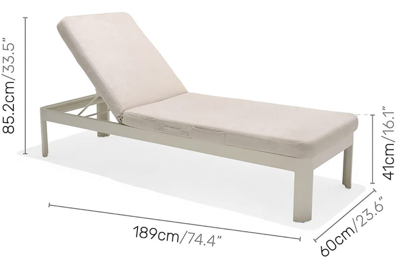 Portals Solsängset med Dyna - Vit/Trä - Utemöbler - Balkong - Balkongmöbler - Balkonggrupper