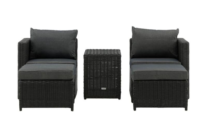 QUAD Balkonggrupp 2-sits Svart - Balkonggrupper - Caféset