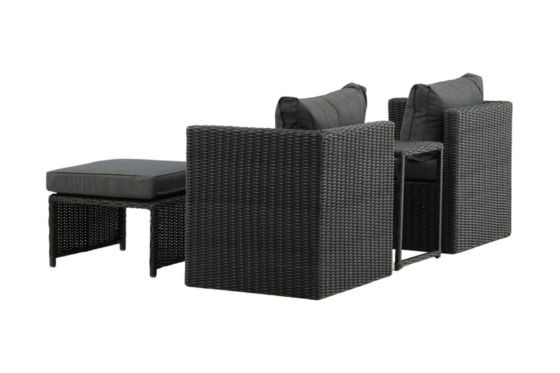 Quad Balkonggrupp 2-sits - Svart - Utemöbler - Utegrupp - Caféset