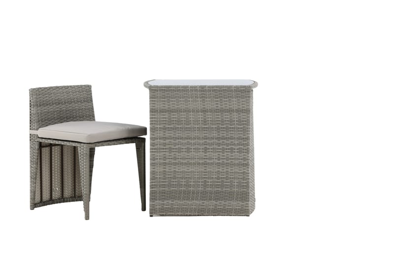 Savanna Caféset 50 cm + 2 Matstolar Utomhus - Grå - Utemöbler - Utegrupp - Caféset