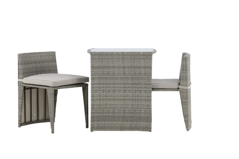 Savanna Caféset 50 cm + 2 Matstolar Utomhus - Grå - Utemöbler - Utegrupp - Caféset