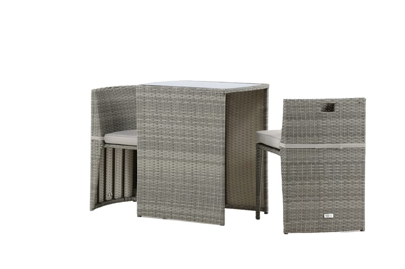 Savanna Caféset 50 cm + 2 Matstolar Utomhus - Grå - Utemöbler - Utegrupp - Caféset
