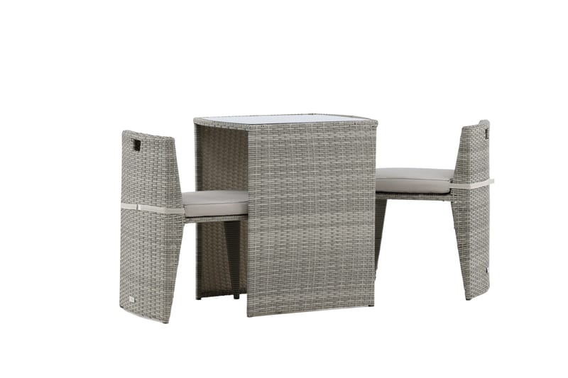 Savanna Caféset 50 cm + 2 Matstolar Utomhus - Grå - Utemöbler - Utegrupp - Caféset