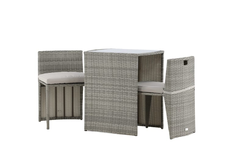 Savanna Caféset 50 cm + 2 Matstolar Utomhus - Grå - Utemöbler - Utegrupp - Caféset