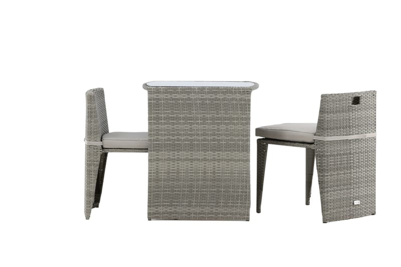 Savanna Caféset 50 cm + 2 Matstolar Utomhus - Grå - Utemöbler - Utegrupp - Caféset