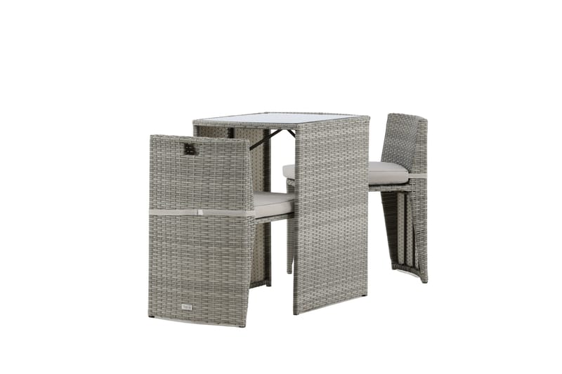 Savanna Caféset 50 cm + 2 Matstolar Utomhus - Grå - Utemöbler - Utegrupp - Caféset