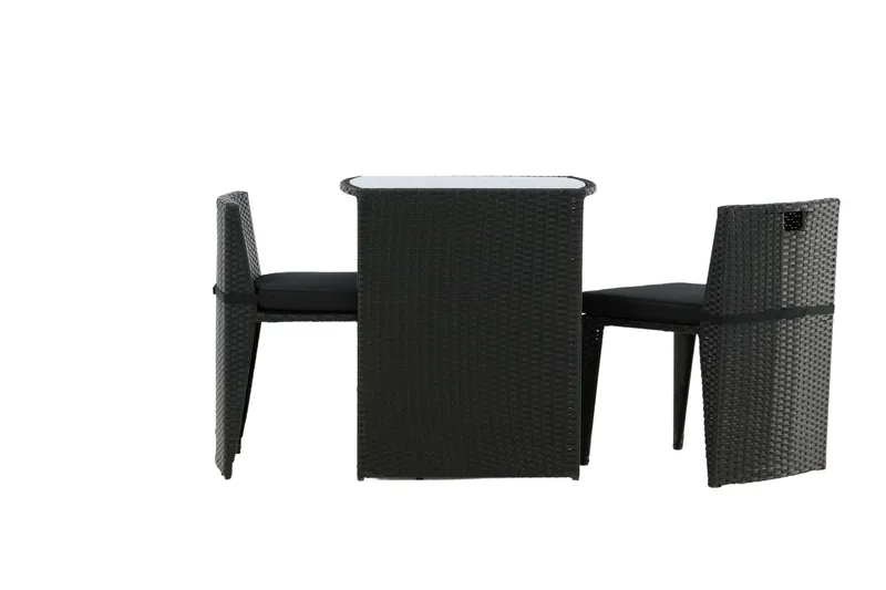 Savanna Caféset 50 cm + 2 Matstolar Utomhus - Svart - Utemöbler - Utegrupp - Caféset