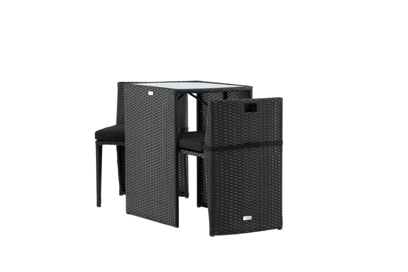 Savanna Caféset 50 cm + 2 Matstolar Utomhus - Svart - Utemöbler - Utegrupp - Caféset