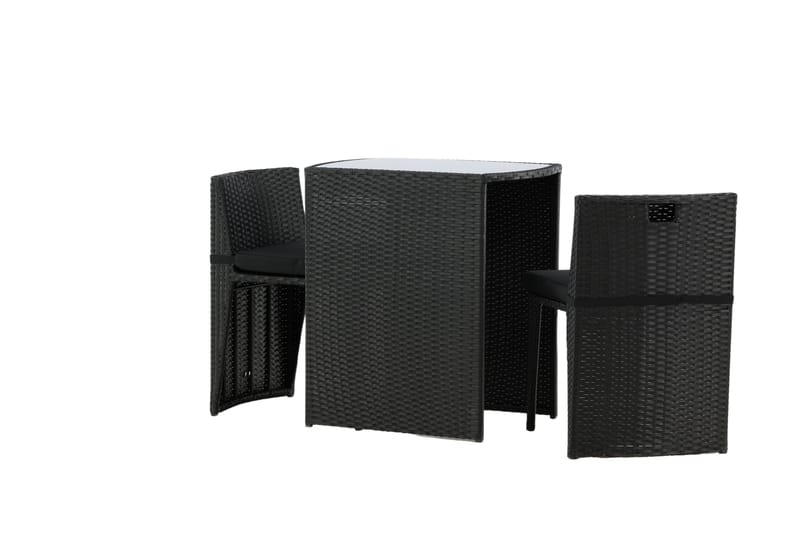 Savanna Caféset 50 cm + 2 Matstolar Utomhus - Svart - Utemöbler - Utegrupp - Caféset