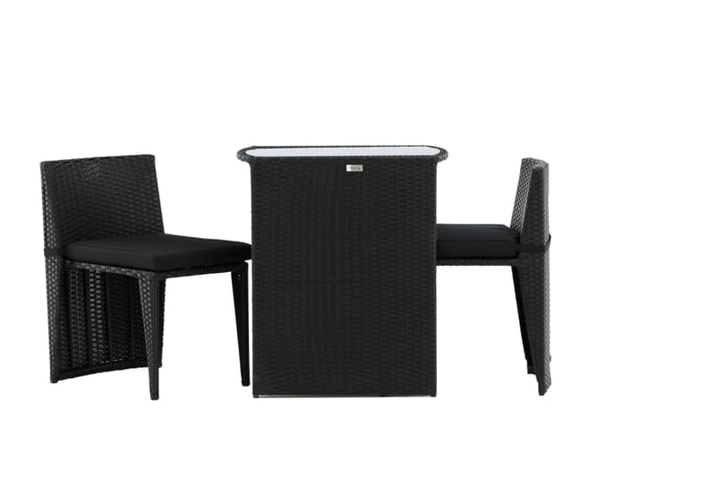Savanna Caféset 50 cm + 2 Matstolar Utomhus - Svart - Utemöbler - Utegrupp - Caféset