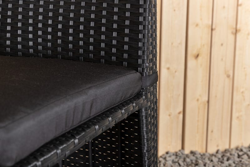 Savanna Caféset 50 cm + 2 Matstolar Utomhus - Svart - Utemöbler - Utegrupp - Caféset