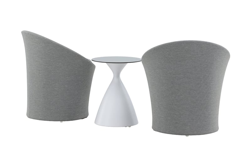 Spoga Balkonggrupp 2-sits - Vit/Ljusgrå - Utemöbler - Utegrupp - Caféset