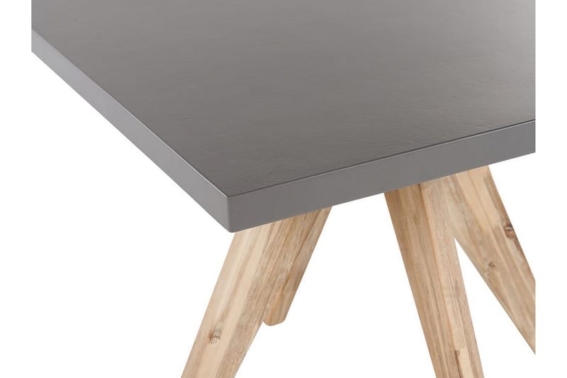 Trädgårdsset av Utebord och 4 pallar 90 x 90 cm OLBIA - Grå - Utemöbler - Utegrupp - Caféset