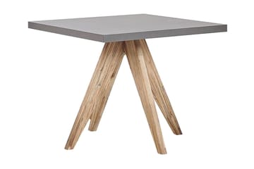 Trädgårdsset av Utebord och 4 pallar 90x90 OLBIA - Grå - Utemöbler - Utegrupp - Caféset