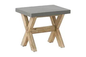 Trädgårdsset av Utebord och 4 pallar 90 x 90 cm OLBIA - Grå - Utemöbler - Utegrupp - Caféset