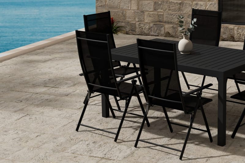 Capo Matbord Utomhus 100x160 cm med 6 Levanzo Karmstol - Utemöbler - Utegrupp - Matgrupper utomhus