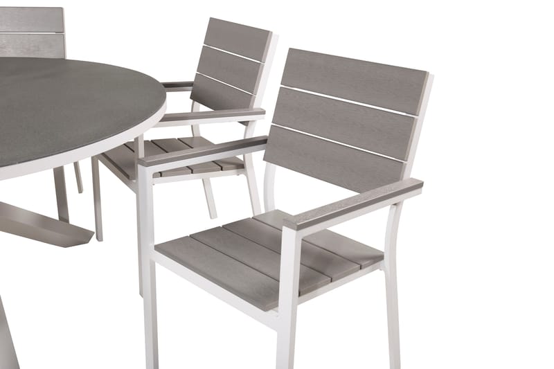 Copacabana Matgrupp Utomhus + 6 Utestolar - Vit/Grå - Utemöbler - Utegrupp - Matgrupper utomhus